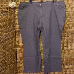 JESSICA LONDON NEW Gray Denim Pants Jeans Wide Leg 26P /  5 Pocket